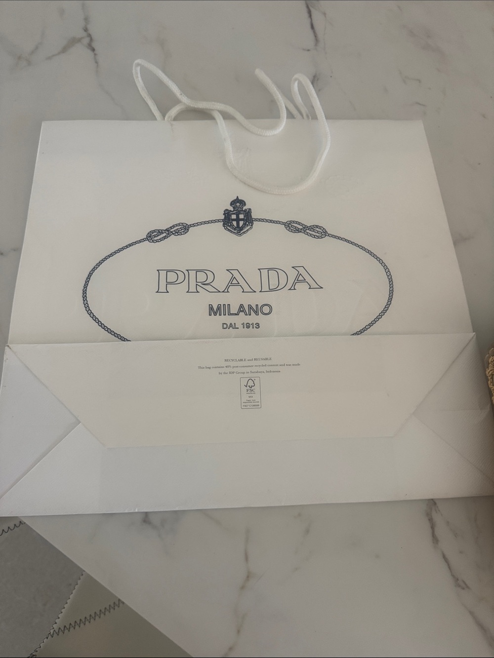 Prada Yellow Crochet Shoulder Bag with Taupe Leather Trim and shopping bag - Picture 16 of 16